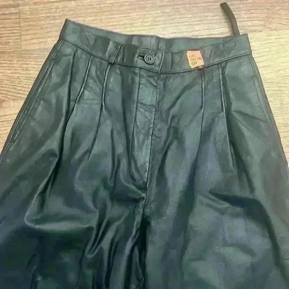 Pia Rico Leather pants pleated - Picture 2 of 4